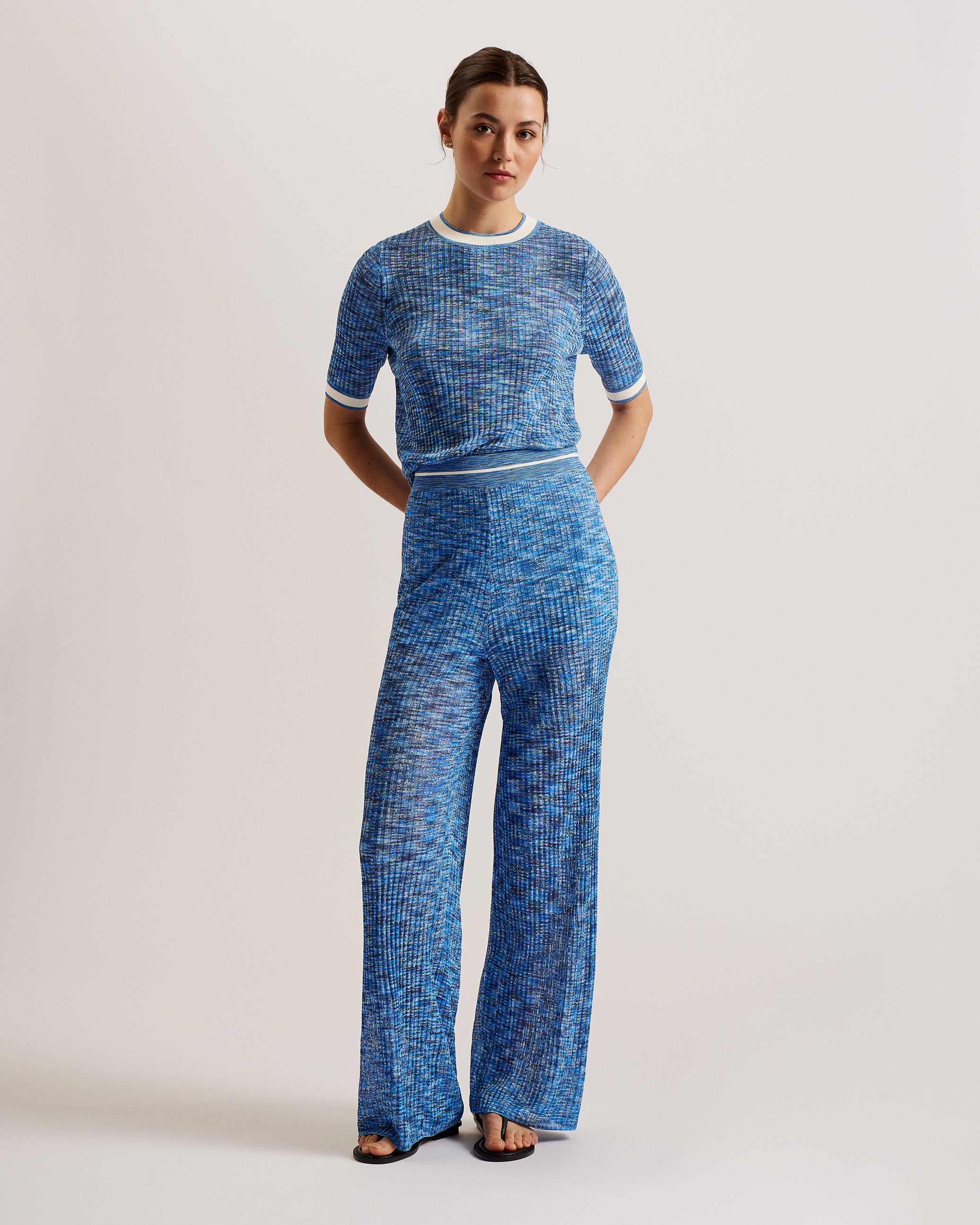 Women's Yoana-Space Dye Knitted Trouser Blue