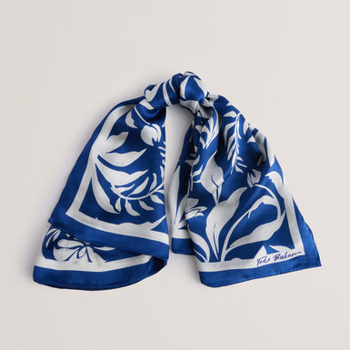 Women's Ritaas-Printed Silk Square Scarf Blue