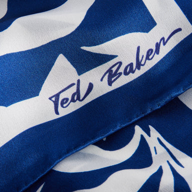 Women's Ritaas-Printed Silk Square Scarf Blue