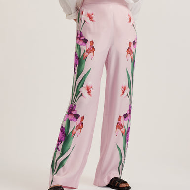 Women's Salca-Printed Wide Leg Trouser Lt-Pink
