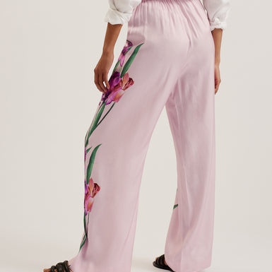 Women's Salca-Printed Wide Leg Trouser Lt-Pink