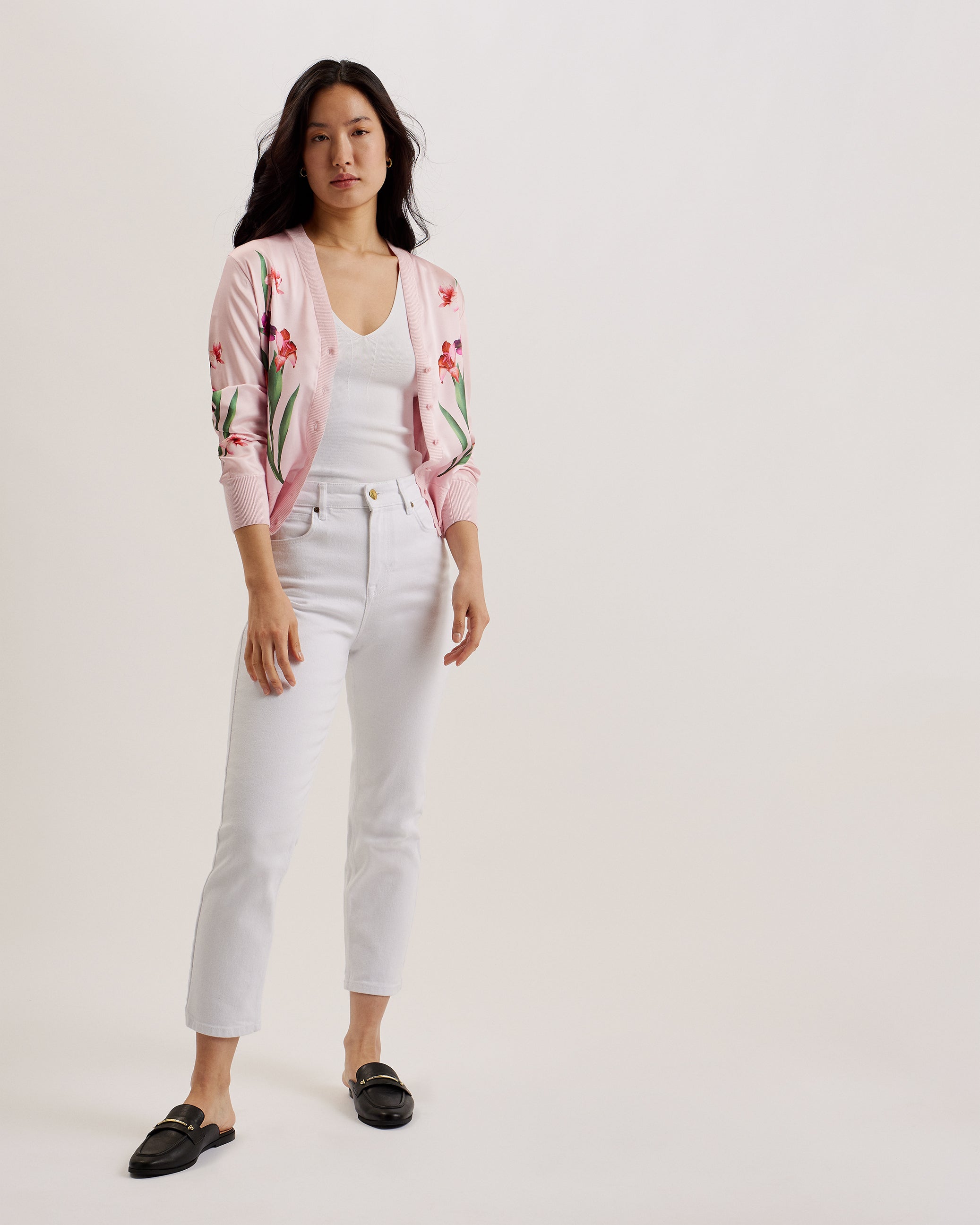 Women's Meralll-Woven Front Printed Cardigan Lt-Pink