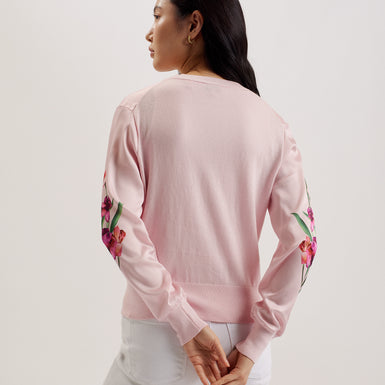 Women's Meralll-Woven Front Printed Cardigan Lt-Pink