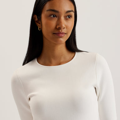 Women's Alzann-Knitted Mini Skater Dress Ivory