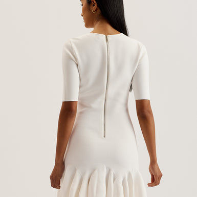 Women's Alzann-Knitted Mini Skater Dress Ivory