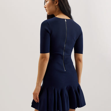 Women's Alzann-Knitted Mini Skater Dress Navy