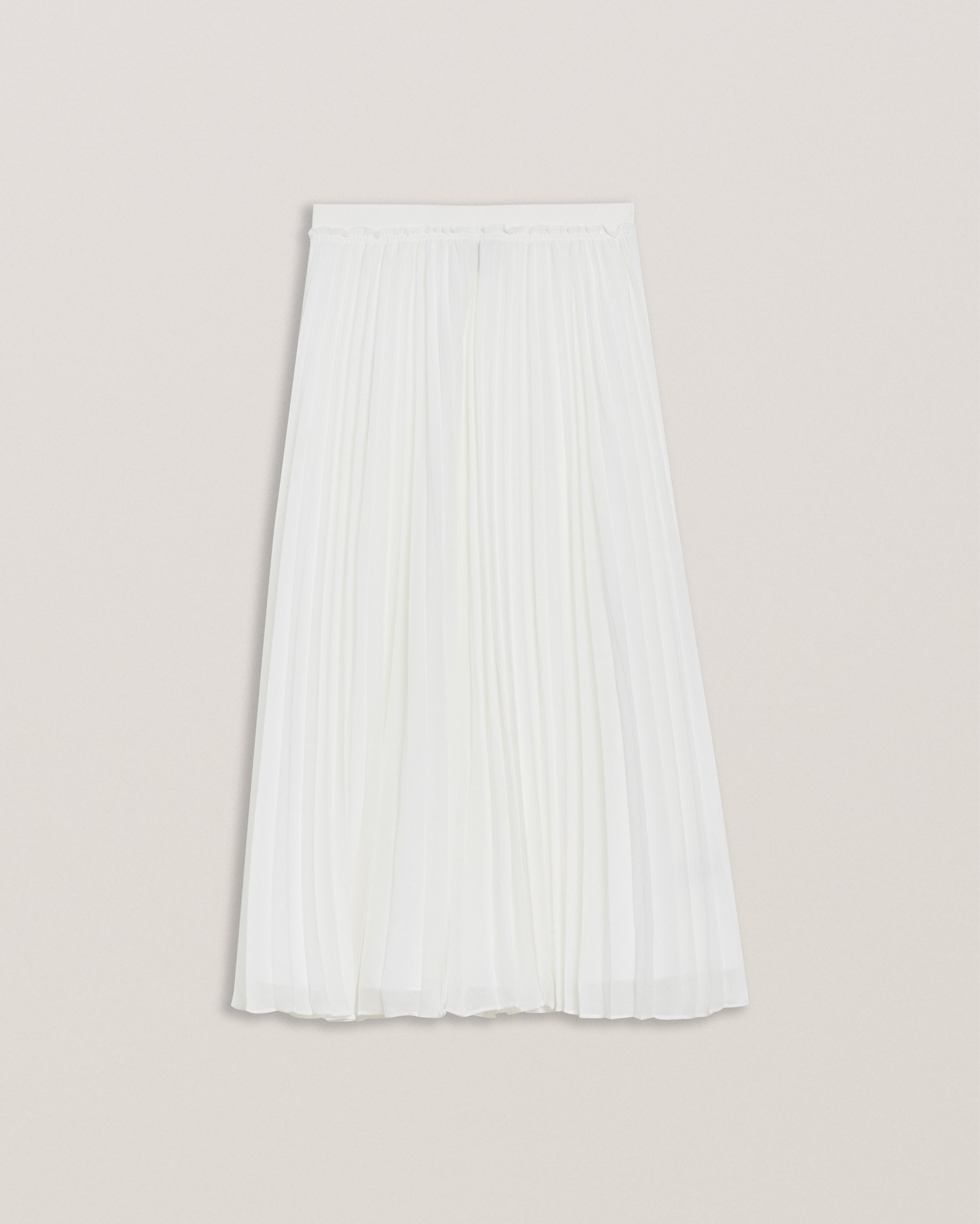 Women's Tambor-Pleat Midi Skirt & Elasticated Waist White