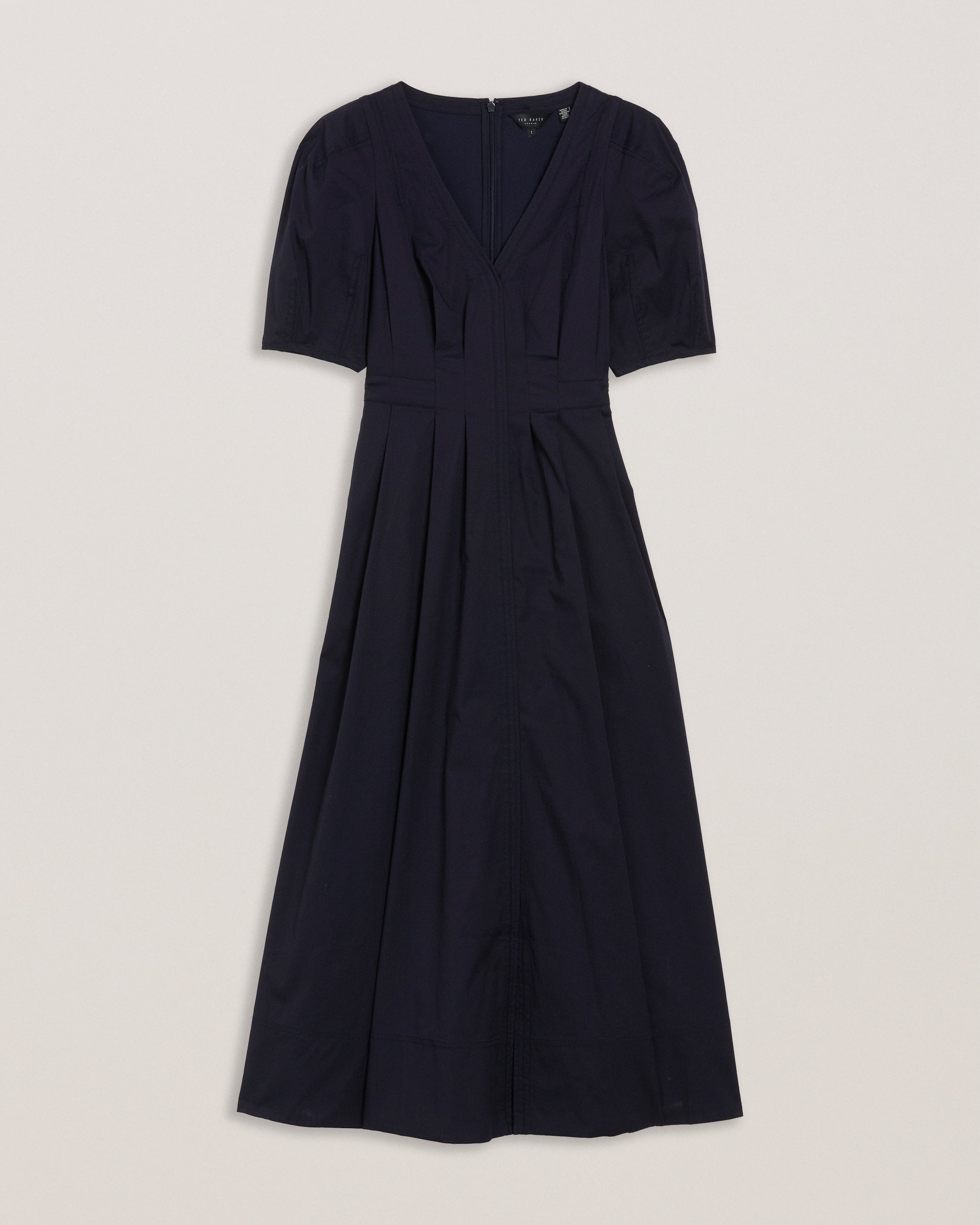 Women's Atenas-Puff Sleeve V Neck Midaxi Dress Navy