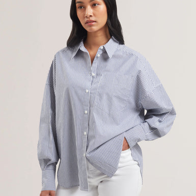 Women's VINALES-Boyfriend Fit Striped Cotton