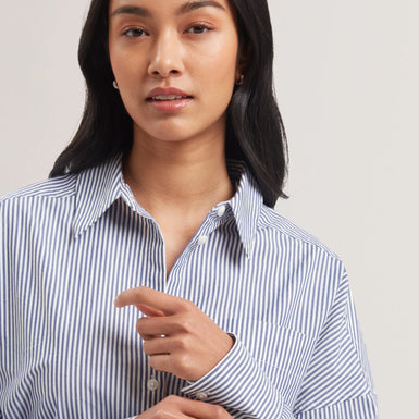 Women's VINALES-Boyfriend Fit Striped Cotton