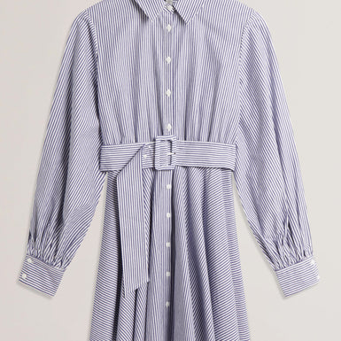 Women's IBARRA-Cotton Shirt Mini Dress Navy