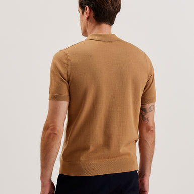 Men's Dotiz-Ss Regular Jacquard Polo Brown