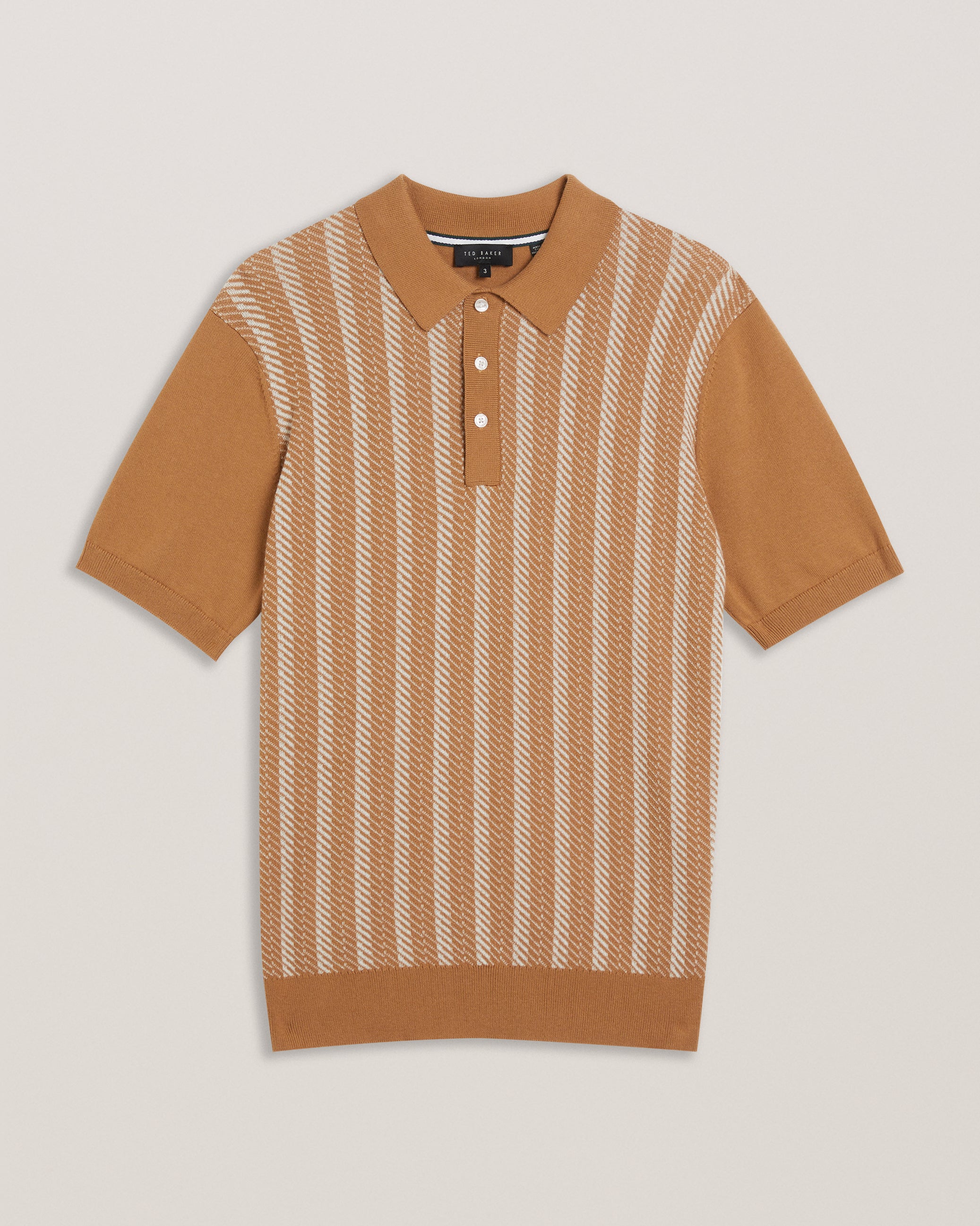 Men's Dotiz-Ss Regular Jacquard Polo Brown
