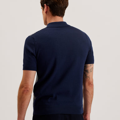 Men's Dotiz-Ss Regular Jacquard Polo Navy