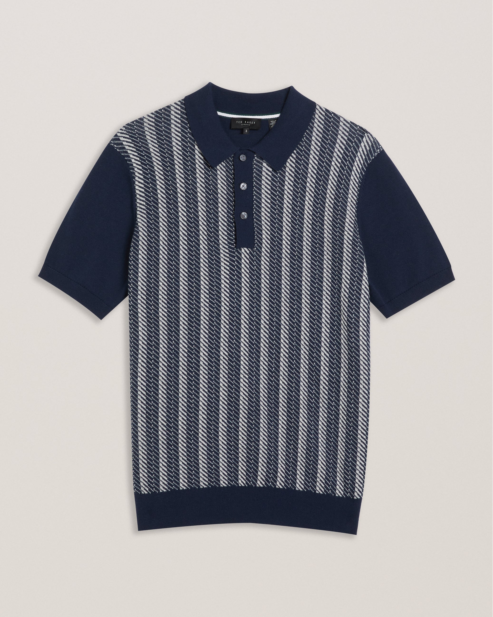 Men's Dotiz-Ss Regular Jacquard Polo Navy
