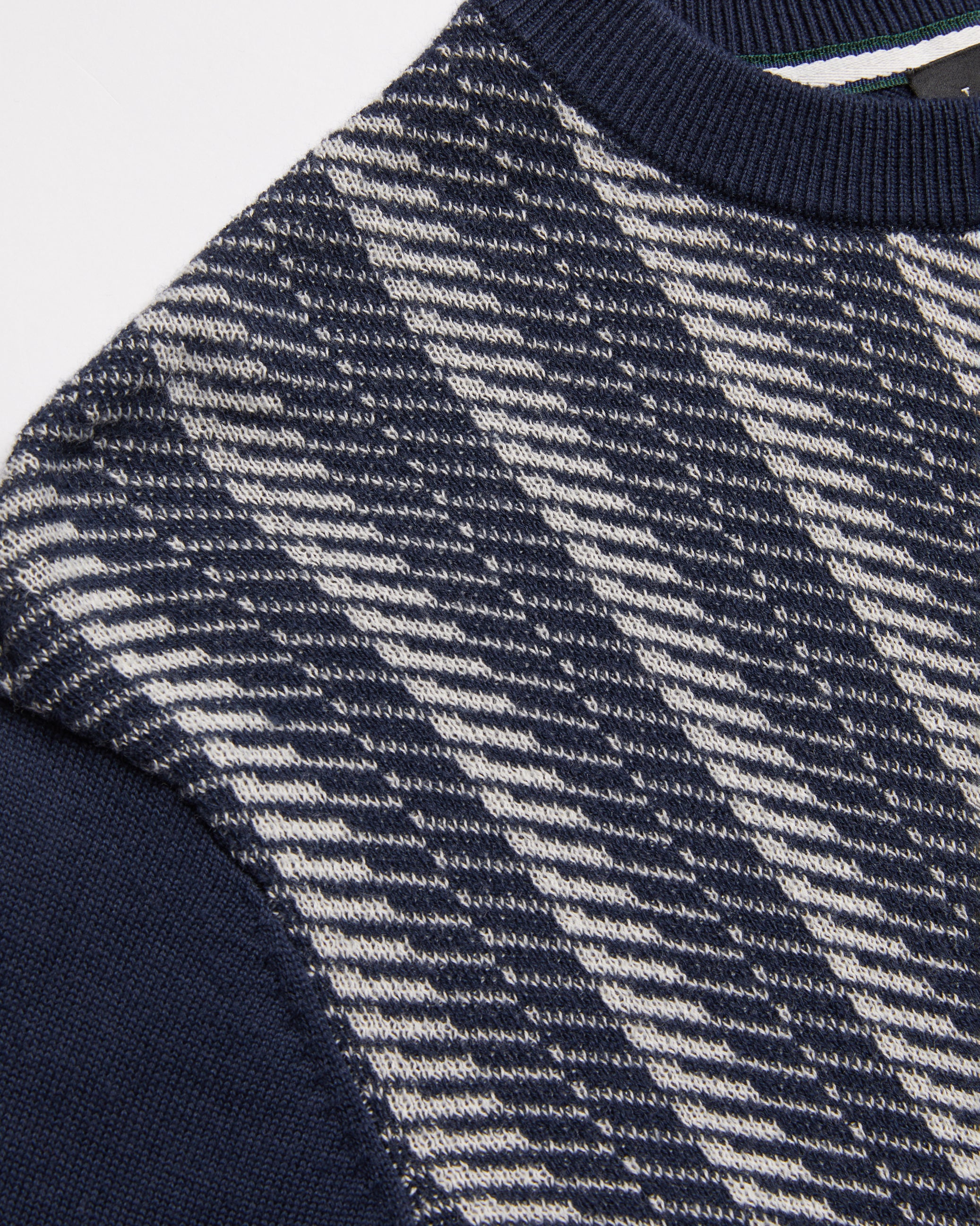 Men's Enwich-Ls Regular Jacquard Crew Neck Navy