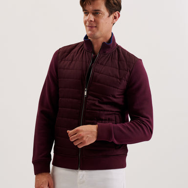 Men's Entil-Ls Regular Fit Quilted Funnel Neck Maroon