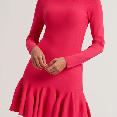 Women's Loisss-Flippy Skirt Long Sleeve Mini Dress Fuchsia