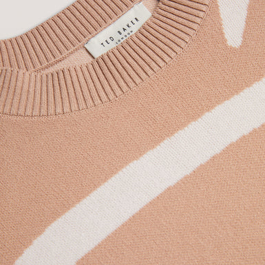 Women's Amoriyy-Branded Short Sleeve Knitted Tee Camel