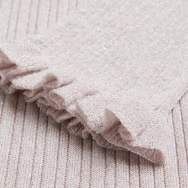 Women's Raineee-Metallic Ribbed Funnel Neck Jumper Lt-Purple