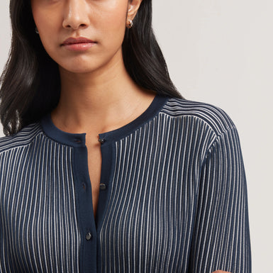 Women's ILHAA-Textured Stripe Knitted Cardigan