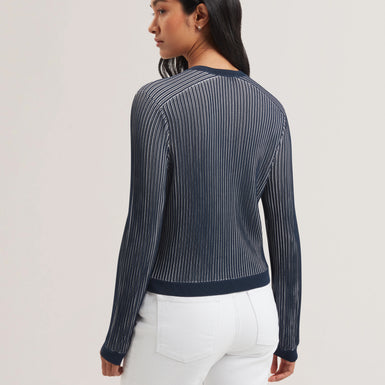 Women's ILHAA-Textured Stripe Knitted Cardigan