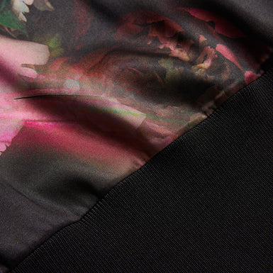 Women's Asthaa-Printed Woven Front Short Sleeve Top Black