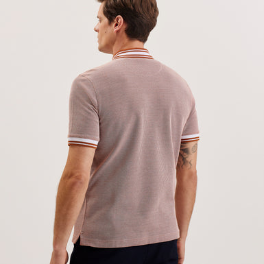 Men's Phenes-Ss Regular Fit Textured Polo Brown