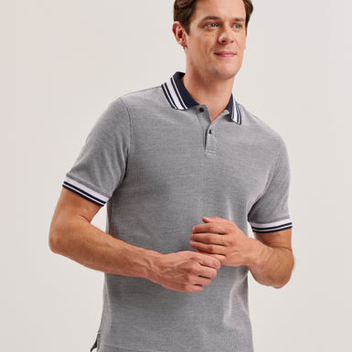 Men's Phenes-Ss Regular Fit Textured Polo Navy