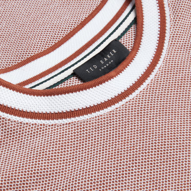 Men's Arlon-Ss Regular Fit Textured T-Shirt Brown