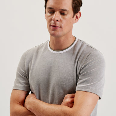 Men's Arlon-Ss Regular Fit Textured T-Shirt Olive