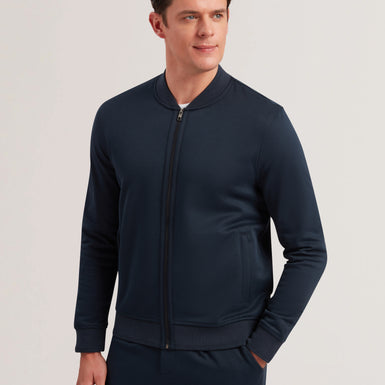 Men's Frist-Regular Zipped Bomber Jacket Navy
