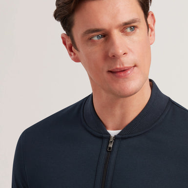 Men's Frist-Regular Zipped Bomber Jacket Navy