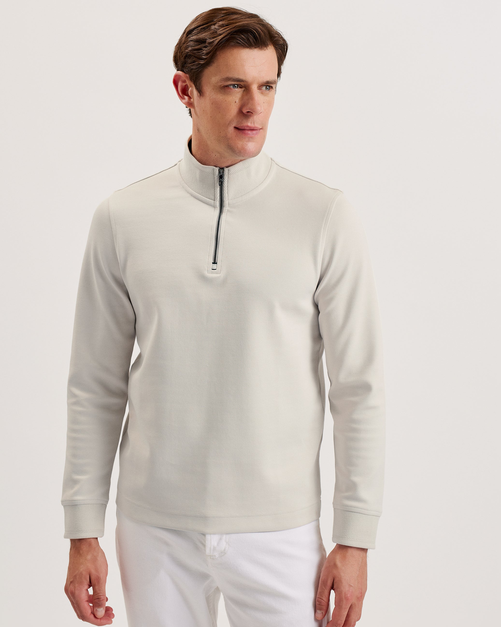 Men's Pryor-Ls Regular Textured Quarter Zip Cream