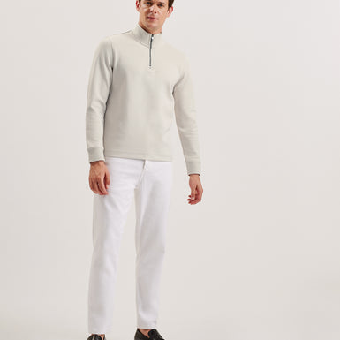 Men's Pryor-Ls Regular Textured Quarter Zip Cream