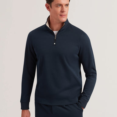 Men's Pryor-Ls Regular Textured Quarter Zip Navy