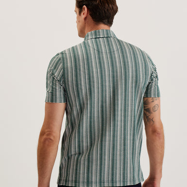 Men's Octon-Ss Regular Textured Half-Zip Polo Dk-Green