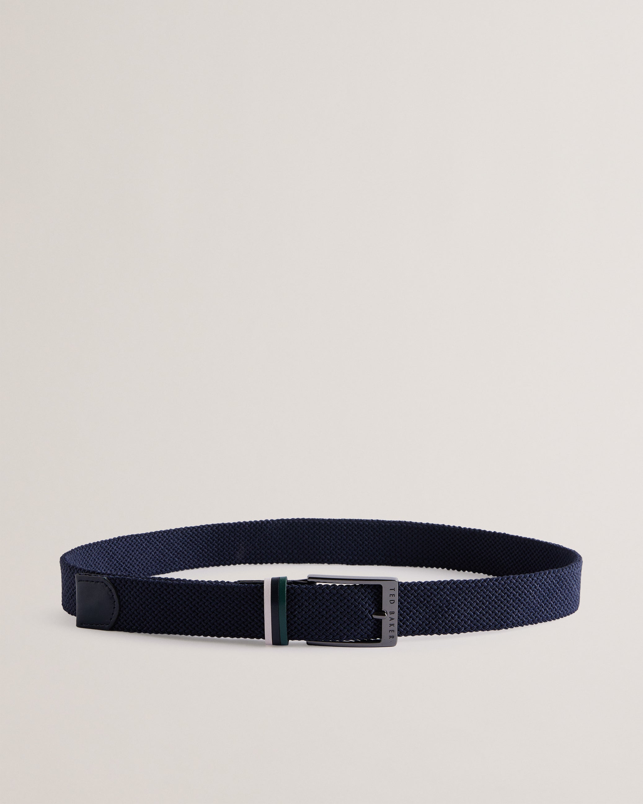 Men's Austiin-Woven Leather Elasticated Belt Navy