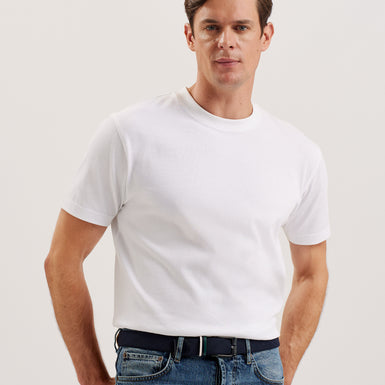 Men's Austiin-Woven Leather Elasticated Belt Navy