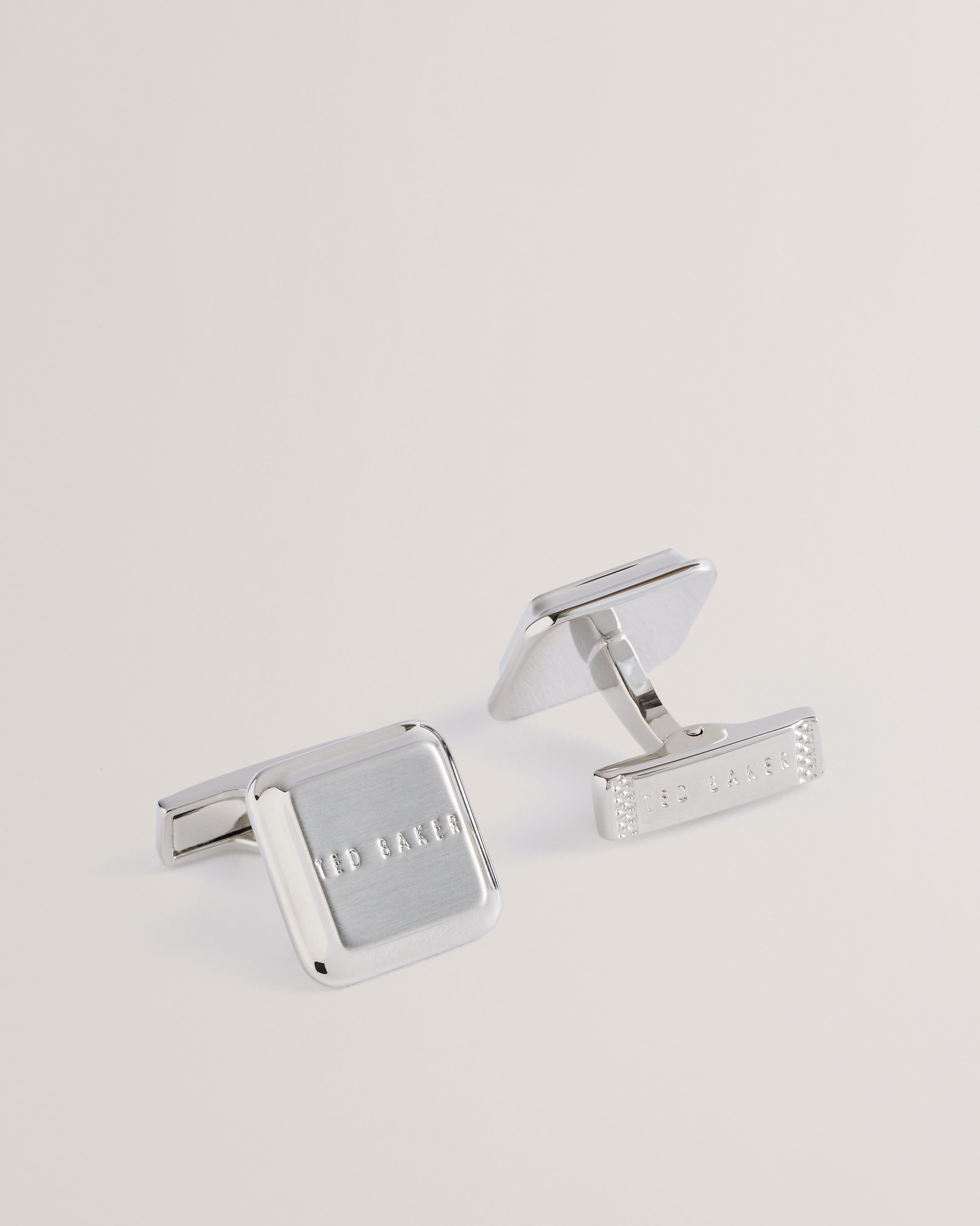 Men's Tedly-Branded Cufflinks Silver