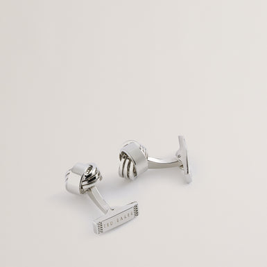 Men's Knoted-Knotted Cufflinks Silver