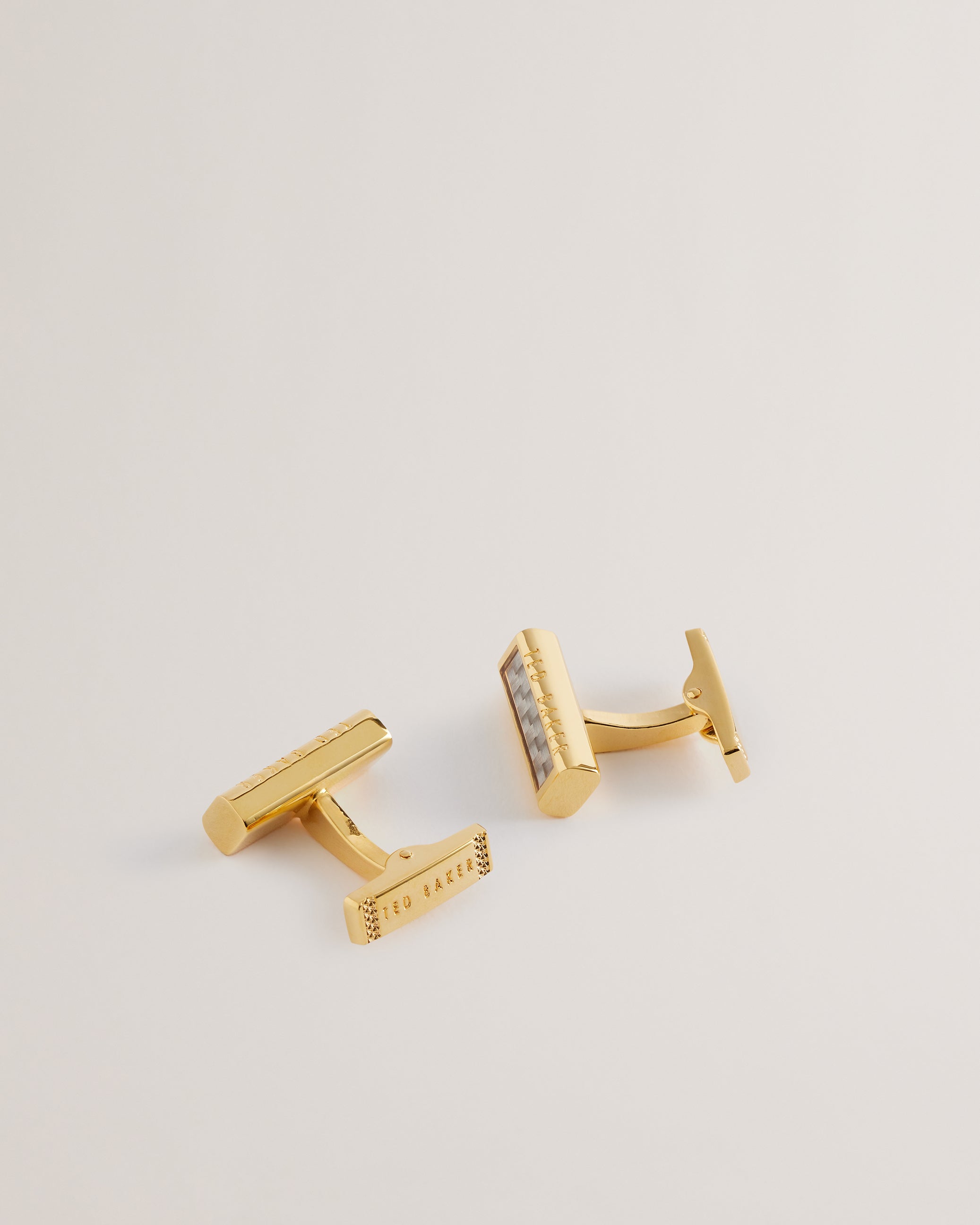 Men's Carbie-Carbon Fibre Cufflinks Gold