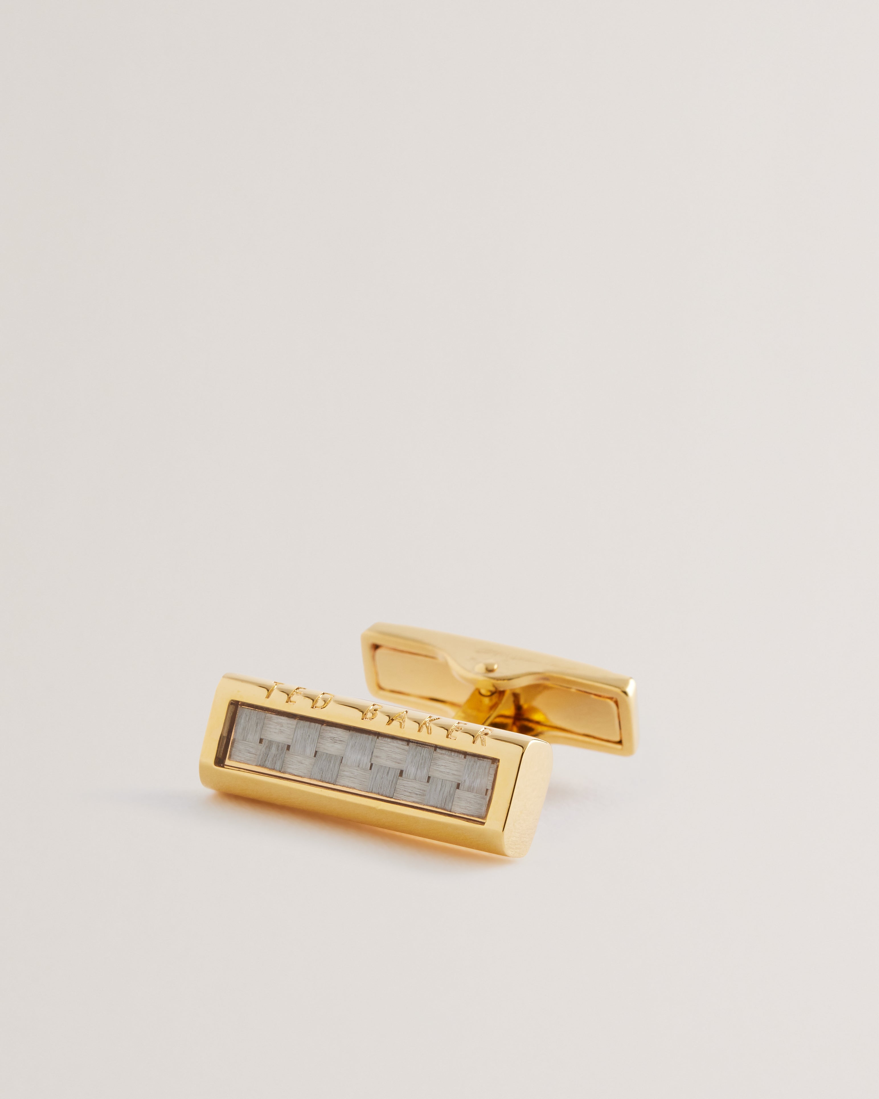 Men's Carbie-Carbon Fibre Cufflinks Gold