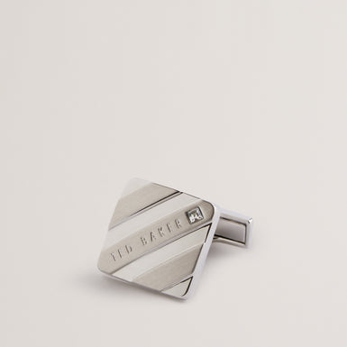 Men's Dillon-Striped Branded Cufflinks Silver