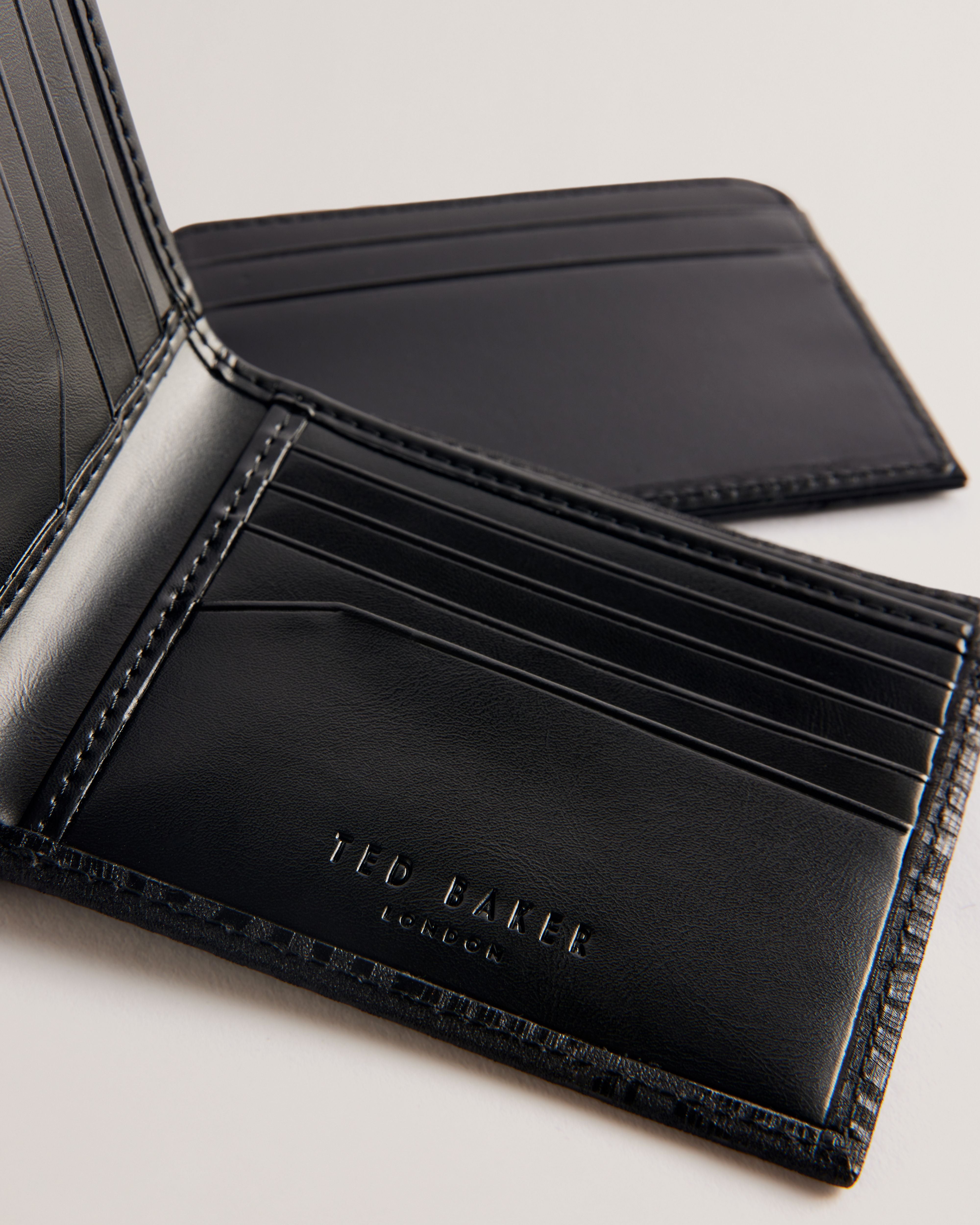Men's Etan-Etched Leather Wallet & Cardholder Black