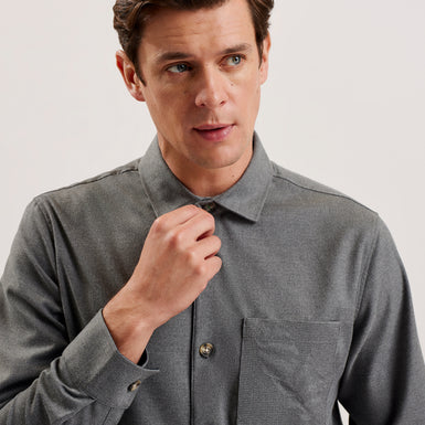 Men's Gaius-Ls Oversized Wool Blend Shirt Lt-Grey