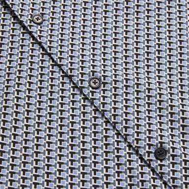 Men's Belsise-Ls Regular Geo Print Jersey Shirt Blue