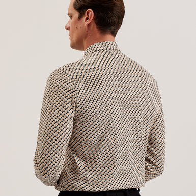 Men's Belsise-Ls Regular Geo Print Jersey Shirt Tan