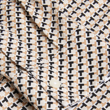 Men's Belsise-Ls Regular Geo Print Jersey Shirt Tan