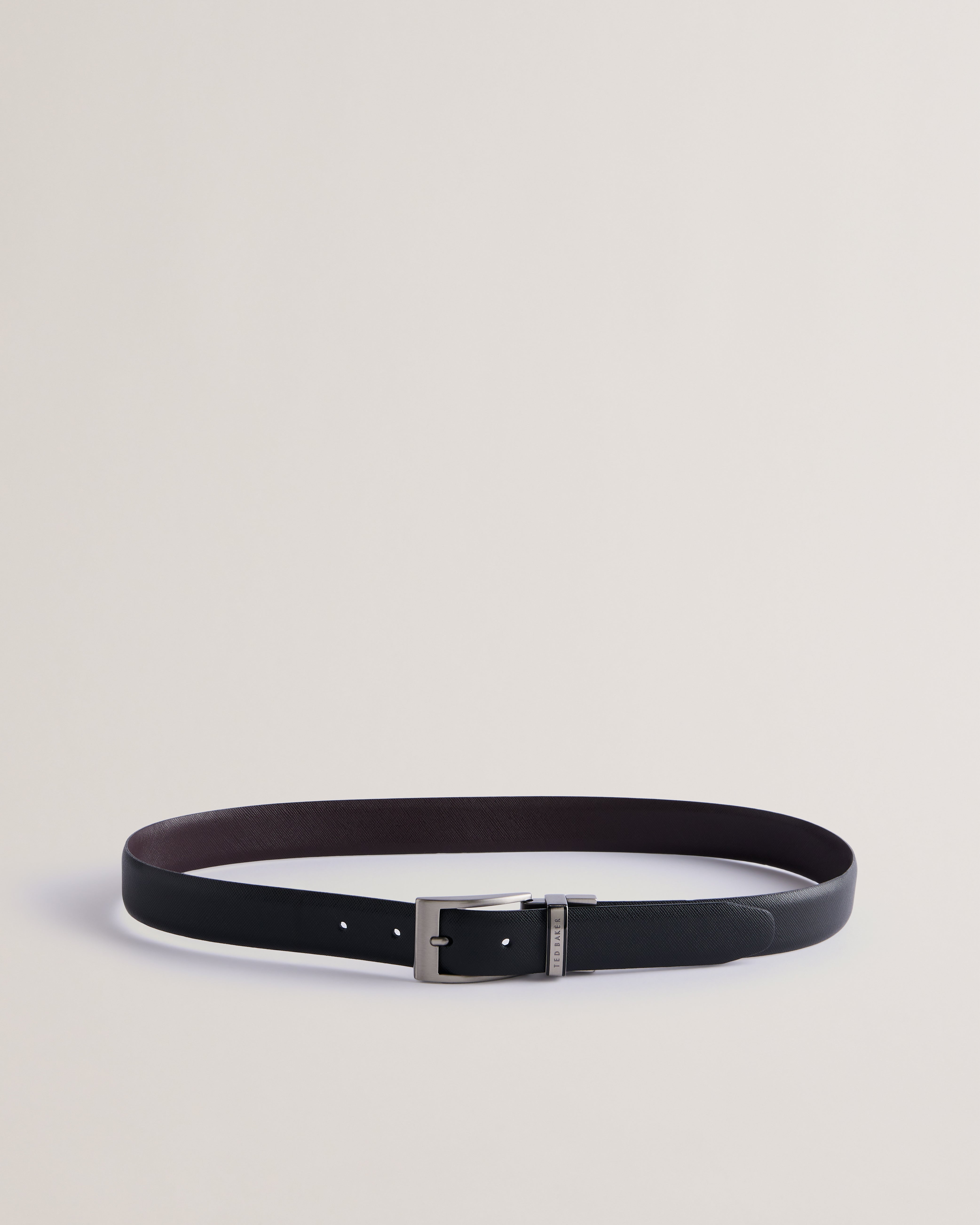Men's Colier-Saffiano Leather Reversible Belt Black